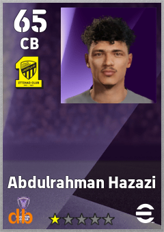 Abdulrahman Hazazi — CB, OVR 65, MAX 65