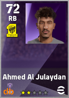 Ahmed Al Julaydan — RB, OVR 72, MAX 72
