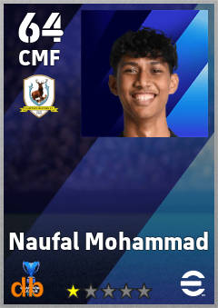 Naufal Mohammad — CMF, OVR 64, MAX 64