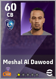 Meshal Al Dawood — CB, OVR 60, MAX 60