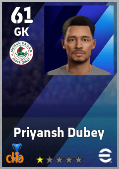 Priyansh Dubey — GK, OVR 61, MAX 61