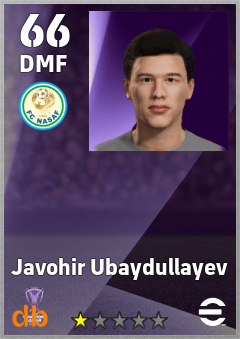 Javohir Ubaydullayev — DMF, OVR 66, MAX 66