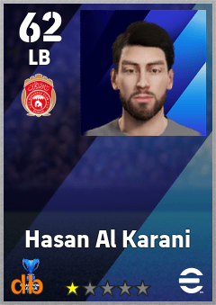 Hasan Al Karani — LB, OVR 62, MAX 62
