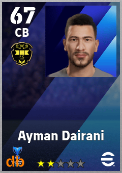 Ayman Dairani — CB, OVR 67, MAX 67