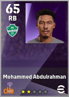 Mohammed Abdulrahman — RB, OVR 65, MAX 65