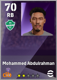 Mohammed Abdulrahman — RB, OVR 70, MAX 70