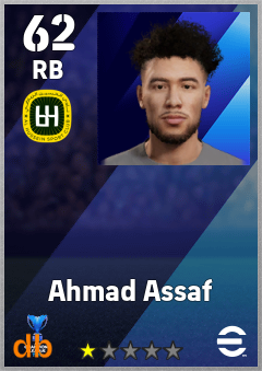 Ahmad Assaf — RB, OVR 62, MAX 62
