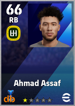 Ahmad Assaf — RB, OVR 66, MAX 66