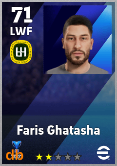 Faris Ghatasha — LWF, OVR 71, MAX 71