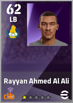 Rayyan Ahmed Al Ali — LB, OVR 62, MAX 62