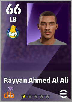 Rayyan Ahmed Al Ali — LB, OVR 66, MAX 66