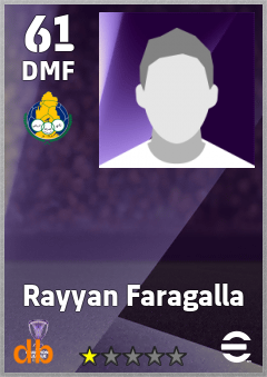 Rayyan Faragalla — DMF, OVR 61, MAX 61