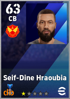 Seif-Dine Hraoubia — CB, OVR 63, MAX 63