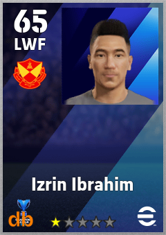 Izrin Ibrahim — LWF, OVR 65, MAX 65