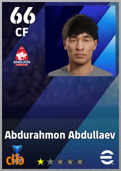 Abdurahmon Abdullaev — CF, OVR 66, MAX 66