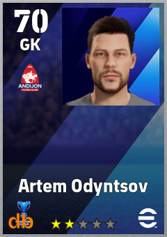 Artem Odyntsov — GK, OVR 70, MAX 70