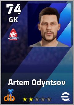 Artem Odyntsov — GK, OVR 74, MAX 74