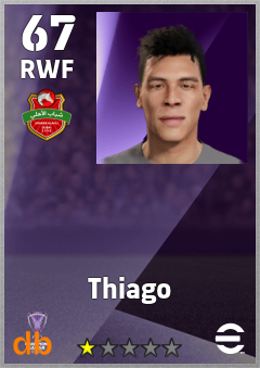 Thiago — RWF, OVR 67, MAX 67