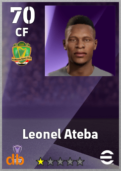 Leonel Ateba — CF, OVR 70, MAX 70