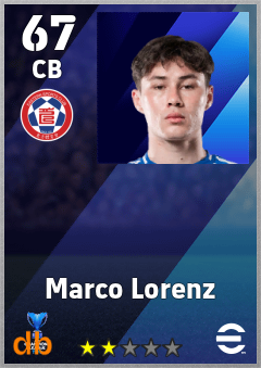 Marco Lorenz — CB, OVR 67, MAX 67