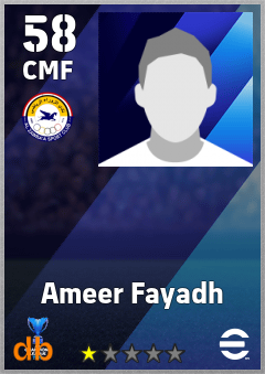 Ameer Fayadh — CMF, OVR 58, MAX 58