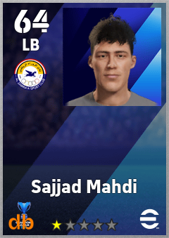 Sajjad Mahdi — LB, OVR 64, MAX 64