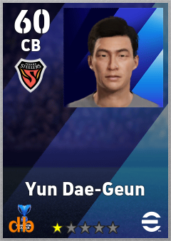 Yun Dae-Geun — CB, OVR 60, MAX 60