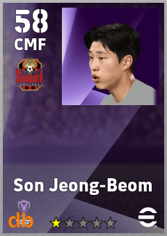 Son Jeong-Beom — CMF, OVR 58, MAX 58