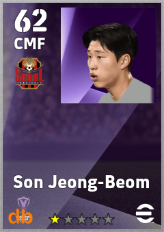 Son Jeong-Beom — CMF, OVR 62, MAX 62