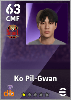 Ko Pil-Gwan — CMF, OVR 63, MAX 63