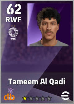 Tameem Al Qadi — RWF, OVR 62, MAX 62