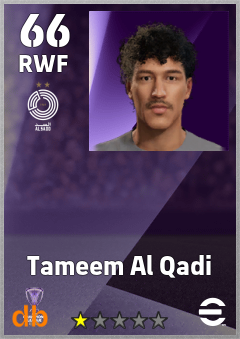 Tameem Al Qadi — RWF, OVR 66, MAX 66