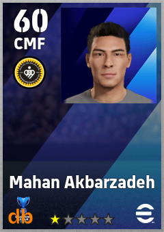 Mahan Akbarzadeh — CMF, OVR 60, MAX 60