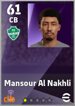 Mansour Al Nakhli — CB, OVR 61, MAX 61