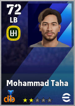 Mohammad Taha — LB, OVR 72, MAX 72