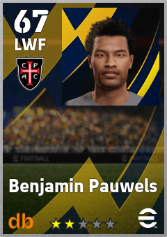 Benjamin Pauwels — LWF, OVR 67, MAX 67
