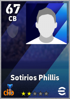 Sotirios Phillis — CB, OVR 67, MAX 67