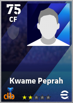 Kwame Peprah — CF, OVR 75, MAX 75