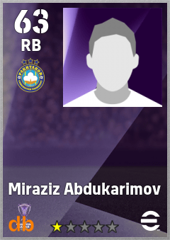 Miraziz Abdukarimov — RB, OVR 63, MAX 63