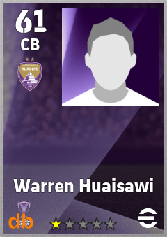 Warren Huaisawi — CB, OVR 61, MAX 61