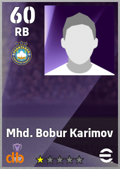 Mhd. Bobur Karimov — RB, OVR 60, MAX 60