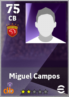Miguel Campos — CB, OVR 75, MAX 75