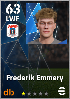 Frederik Emmery — LWF, OVR 63, MAX 63