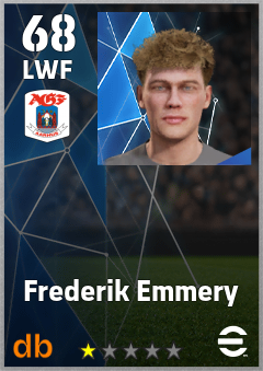 Frederik Emmery — LWF, OVR 68, MAX 68