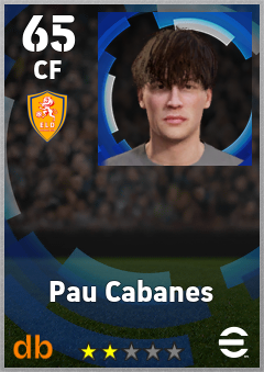 Pau Cabanes — CF, OVR 65, MAX 65