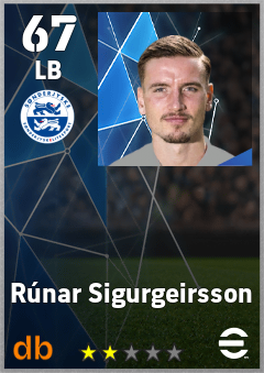 Rúnar Sigurgeirsson — LB, OVR 67, MAX 67