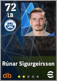 Rúnar Sigurgeirsson — LB, OVR 72, MAX 72