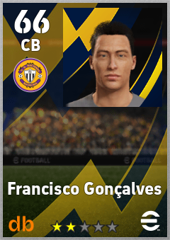 Francisco Gonçalves — CB, OVR 66, MAX 66