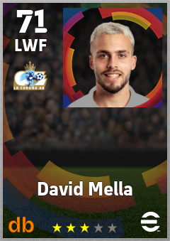 David Mella — LWF, OVR 71, MAX 71