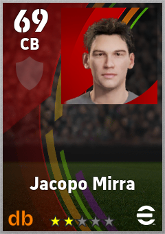 Jacopo Mirra — CB, OVR 69, MAX 69